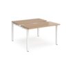 Adapt sliding top back to back desks 1200mm x 1200mm - white frame Beech top - STE1212-WH-B