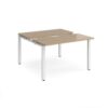 Adapt sliding top back to back desks 1200mm x 1200mm - white frame Kendal Oak Top - STE1212-WH-KO