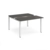 Adapt sliding top back to back desks 1200mm x 1200mm - white frame storm grey top - STE1212-WH-OG
