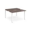 Adapt sliding top back to back desks 1200mm x 1200mm - white frame Walnut top - STE1212-WH-W