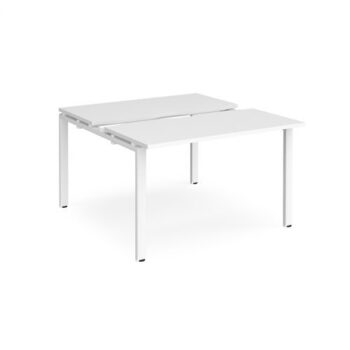 Adapt sliding top back to back desks 1200mm x 1200mm - white frame White Top - STE1212-WH-WH