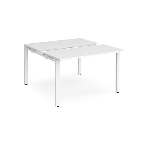 Adapt sliding top back to back desks 1200mm x 1200mm - white frame White Top - STE1212-WH-WH
