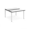Adapt sliding top back to back desks 1200mm x 1200mm - white frame White Top black edge - STE1212-WH-WK