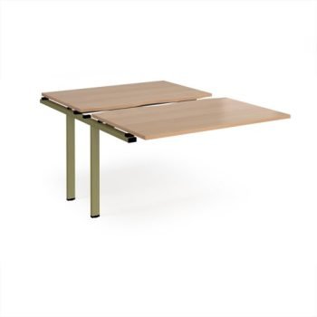 Adapt sliding top add on unit single 1200mm x 1600mm - green frame Beech top - STE1216-AB-GN-B