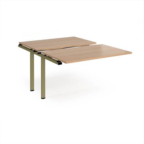 Adapt sliding top add on unit single 1200mm x 1600mm - green frame Beech top - STE1216-AB-GN-B
