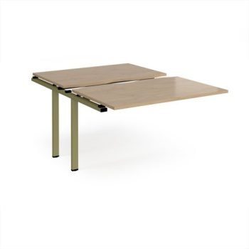 Adapt sliding top add on unit single 1200mm x 1600mm - green frame Kendal Oak Top - STE1216-AB-GN-KO