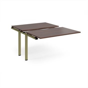 Adapt sliding top add on unit single 1200mm x 1600mm - green frame Walnut top - STE1216-AB-GN-W