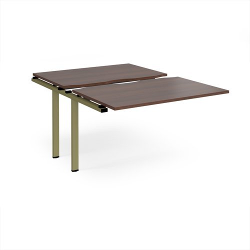 Adapt sliding top add on unit single 1200mm x 1600mm - green frame Walnut top - STE1216-AB-GN-W