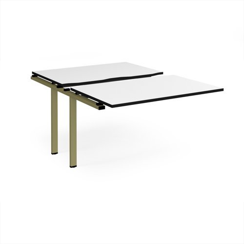 Adapt sliding top add on unit single 1200mm x 1600mm - green frame White Top black edge - STE1216-AB-GN-WK