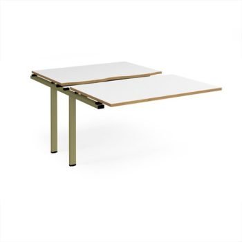 Adapt sliding top add on unit single 1200mm x 1600mm - green frame White Top oak edge - STE1216-AB-GN-WO