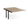 Adapt sliding top add on unit single 1200mm x 1600mm - black frame Kendal Oak Top - STE1216-AB-K-KO