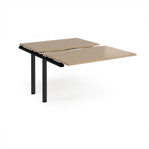 Adapt sliding top add on unit single 1200mm x 1600mm - black frame Kendal Oak Top - STE1216-AB-K-KO