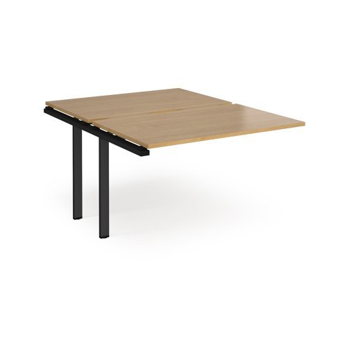 Adapt sliding top add on unit single 1200mm x 1600mm - black frame Oak Top - STE1216-AB-K-O
