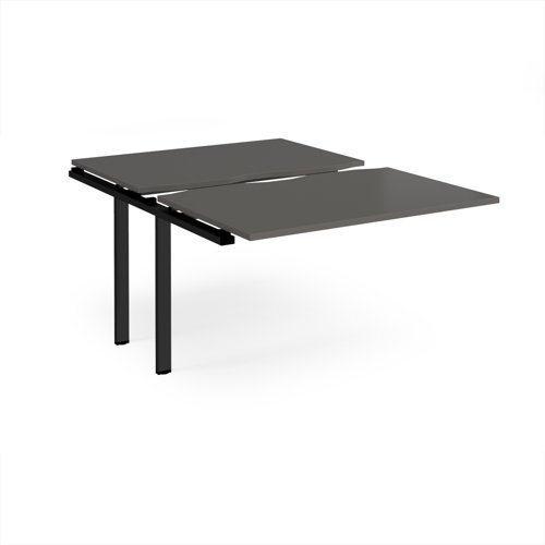 Adapt sliding top add on unit single 1200mm x 1600mm - black frame storm grey top - STE1216-AB-K-OG