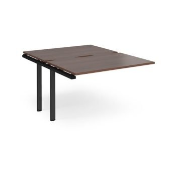 Adapt sliding top add on unit single 1200mm x 1600mm - black frame Walnut top - STE1216-AB-K-W