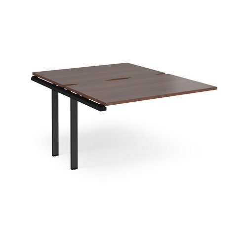 Adapt sliding top add on unit single 1200mm x 1600mm - black frame Walnut top - STE1216-AB-K-W