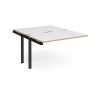 Adapt sliding top add on unit single 1200mm x 1600mm - black frame White Top with oak edging - STE1216-AB-K-WO