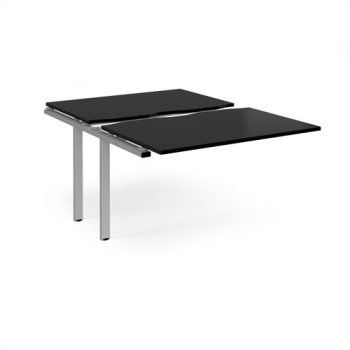 Adapt sliding top add on unit single 1200mm x 1600mm - silver frame black top - STE1216-AB-S-BK