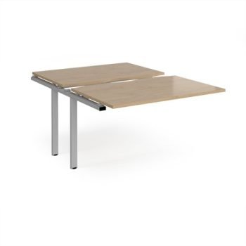 Adapt sliding top add on unit single 1200mm x 1600mm - silver frame Kendal Oak Top - STE1216-AB-S-KO