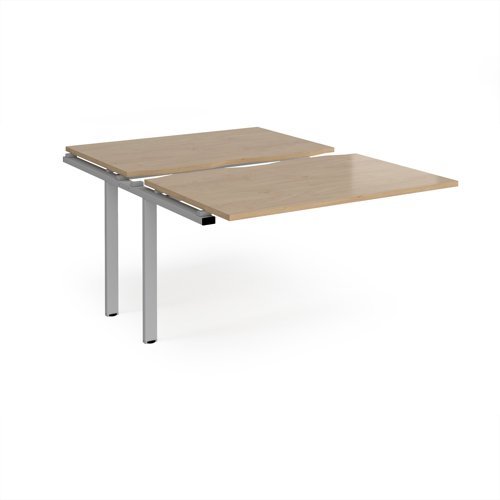 Adapt sliding top add on unit single 1200mm x 1600mm - silver frame Kendal Oak Top - STE1216-AB-S-KO