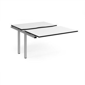 Adapt sliding top add on unit single 1200mm x 1600mm - silver frame White Top black edge - STE1216-AB-S-WK