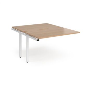Adapt sliding top add on units 1200mm x 1600mm - white frame Beech top - STE1216-AB-WH-B