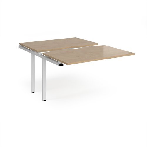 Adapt sliding top add on unit single 1200mm x 1600mm - white frame Kendal Oak Top - STE1216-AB-WH-KO