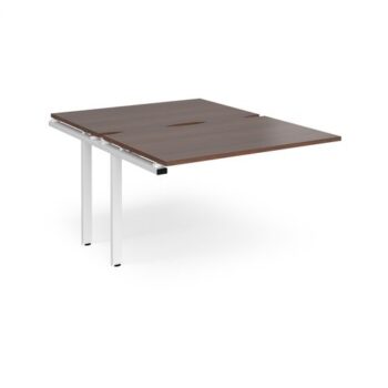 Adapt sliding top add on units 1200mm x 1600mm - white frame Walnut top - STE1216-AB-WH-W