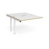 Adapt sliding top add on unit single 1200mm x 1600mm - white frame White Top with oak edging - STE1216-AB-WH-WO