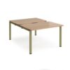 Adapt sliding top back to back desks 1200mm x 1600mm - green frame Beech top - STE1216-GN-B