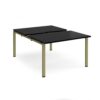 Adapt sliding top back to back desks 1200mm x 1600mm - green frame black top - STE1216-GN-BK
