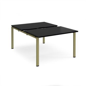 Adapt sliding top back to back desks 1200mm x 1600mm - green frame black top - STE1216-GN-BK