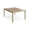 Adapt sliding top back to back desks 1200mm x 1600mm - green frame Kendal Oak Top - STE1216-GN-KO