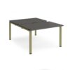 Adapt sliding top back to back desks 1200mm x 1600mm - green frame storm grey top - STE1216-GN-OG