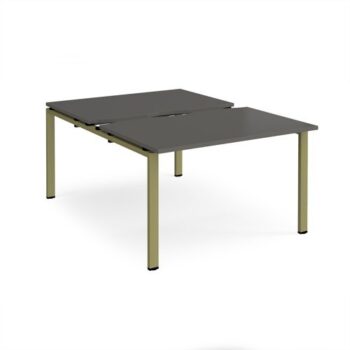 Adapt sliding top back to back desks 1200mm x 1600mm - green frame storm grey top - STE1216-GN-OG