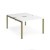 Adapt sliding top back to back desks 1200mm x 1600mm - green frame White Top - STE1216-GN-WH