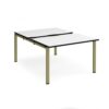 Adapt sliding top back to back desks 1200mm x 1600mm - green frame White Top black edge - STE1216-GN-WK