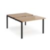 Adapt sliding top back to back desks 1200mm x 1600mm - black frame Beech top - STE1216-K-B