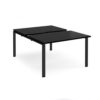 Adapt sliding top back to back desks 1200mm x 1600mm - black frame black top - STE1216-K-BK