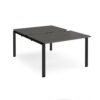 Adapt sliding top back to back desks 1200mm x 1600mm - black frame storm grey top - STE1216-K-OG