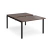 Adapt sliding top back to back desks 1200mm x 1600mm - black frame Walnut top - STE1216-K-W