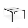 Adapt sliding top back to back desks 1200mm x 1600mm - black frame White Top black edge - STE1216-K-WK