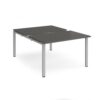 Adapt sliding top back to back desks 1200mm x 1600mm - silver frame storm grey top - STE1216-S-OG
