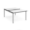 Adapt sliding top back to back desks 1200mm x 1600mm - silver frame White Top black edge - STE1216-S-WK