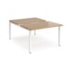 Adapt sliding top back to back desks 1200mm x 1600mm - white frame Beech top - STE1216-WH-B