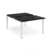 Adapt sliding top back to back desks 1200mm x 1600mm - white frame black top - STE1216-WH-BK
