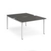 Adapt sliding top back to back desks 1200mm x 1600mm - white frame storm grey top - STE1216-WH-OG