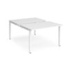 Adapt sliding top back to back desks 1200mm x 1600mm - white frame White Top - STE1216-WH-WH