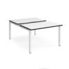 Adapt sliding top back to back desks 1200mm x 1600mm - white frame White Top black edge - STE1216-WH-WK