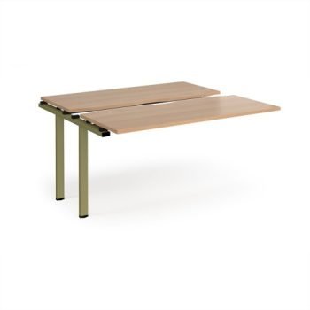 Adapt sliding top add on unit single 1400mm x 1200mm - green frame Beech top - STE1412-AB-GN-B